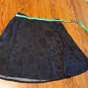 Black Floral Mini Skirt